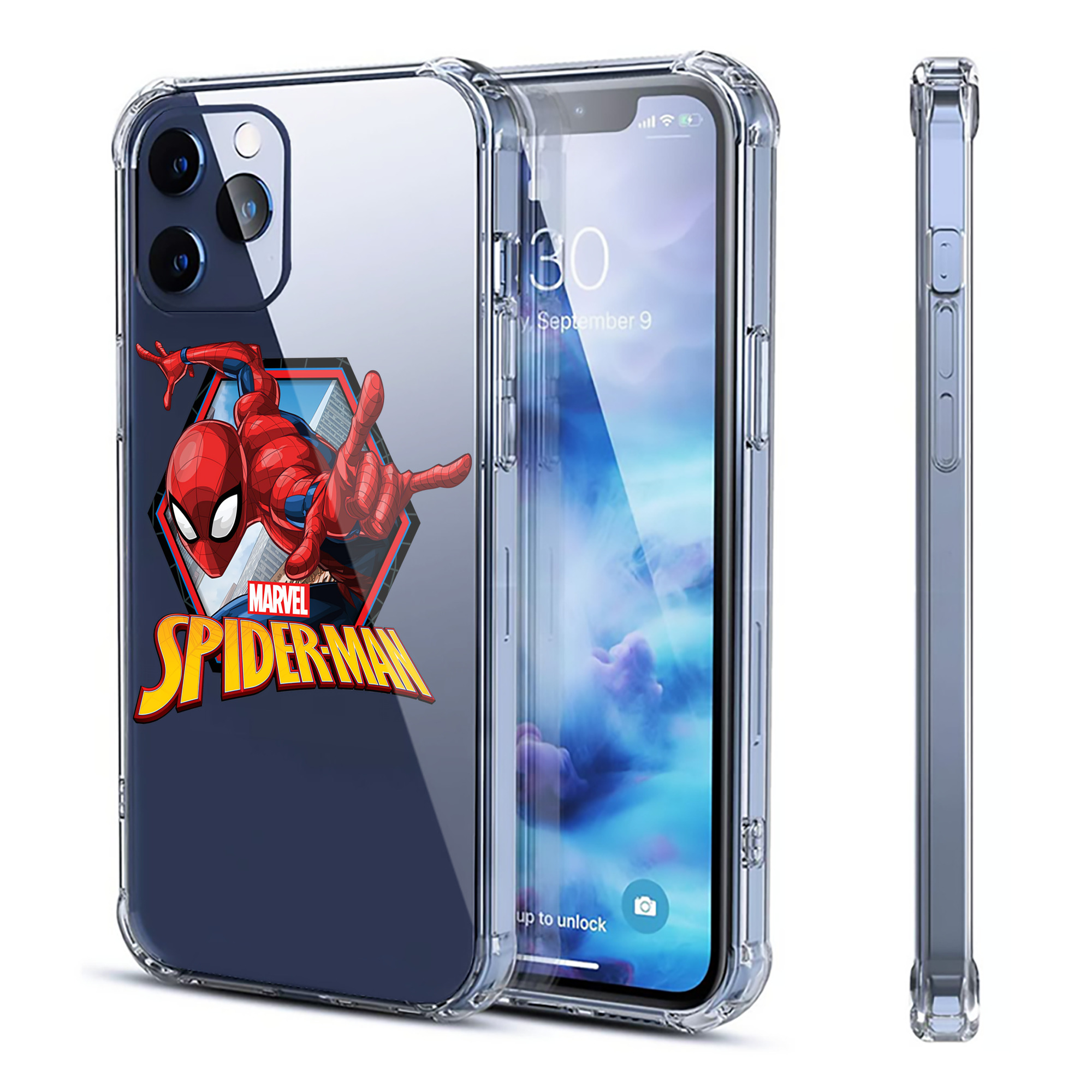（画像用） Spider Man スパイダーマン 【iPhone 12シリーズ対応】透明スマホケース（クリアソフトケース）